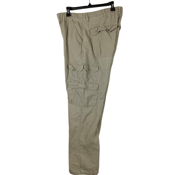 Wrangler Mens Double Utility Cargo Pants Size 34 x 30 Khaki Outdoor Workwear - Picture 1 of 11